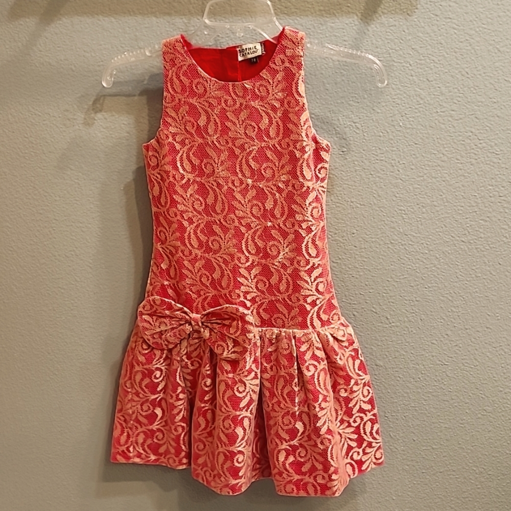Sophie Catalou Party Dress Girls Red Size 7/8